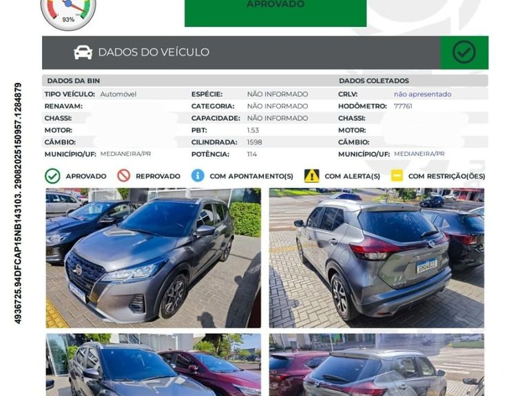 Nissan KICKS Sense 1.6 16V Flex Aut.