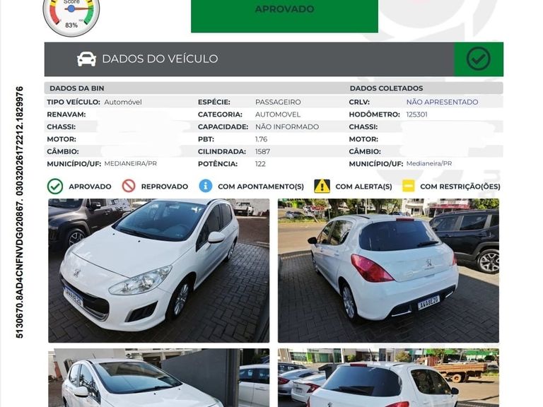 Peugeot 308 Active 1.6 Flex 16V 5p mec.