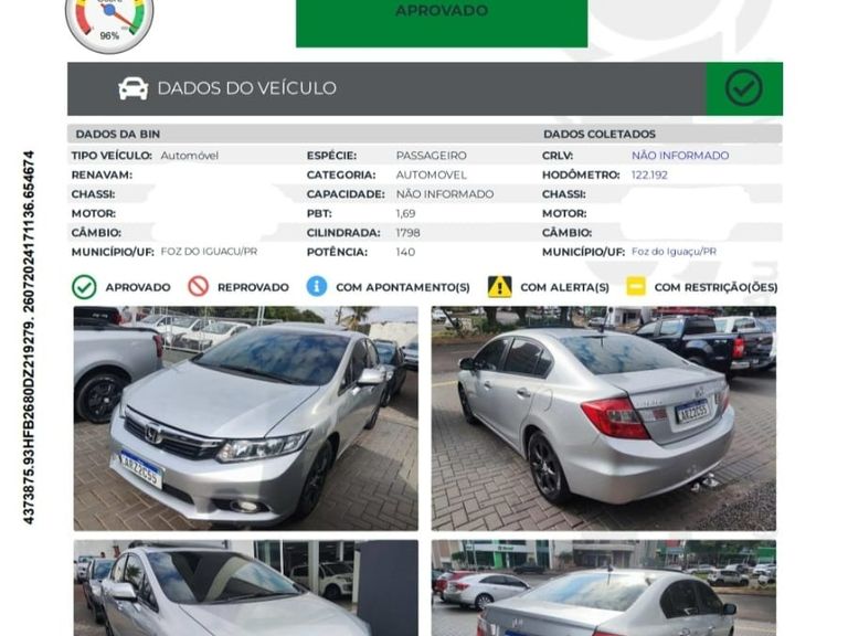 Honda Civic Sedan EXS 1.8/1.8 Flex 16V Aut. 4p