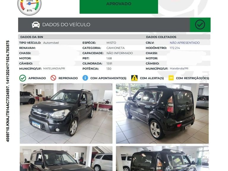 Kia Motors SOUL 1.6/ 1.6 16V FLEX Mec.