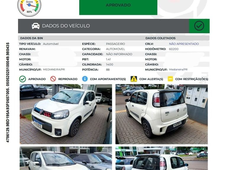 Fiat UNO SPORTING Dualogic 1.4 EVO Flex 8V 4p