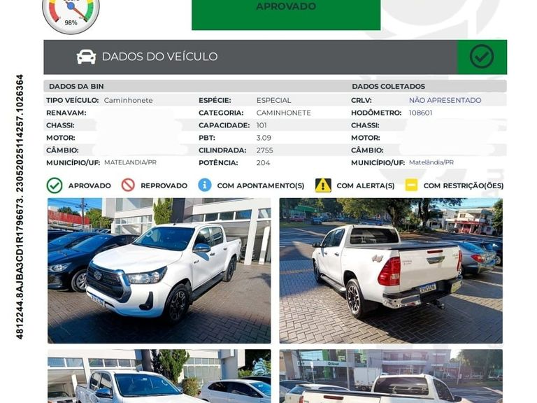 Toyota Hilux CD SRV 4x4 2.8 TDI Diesel Aut.