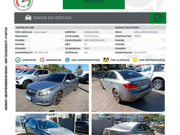 Chevrolet CRUZE LT 1.8 16V FlexPower 4p Aut.