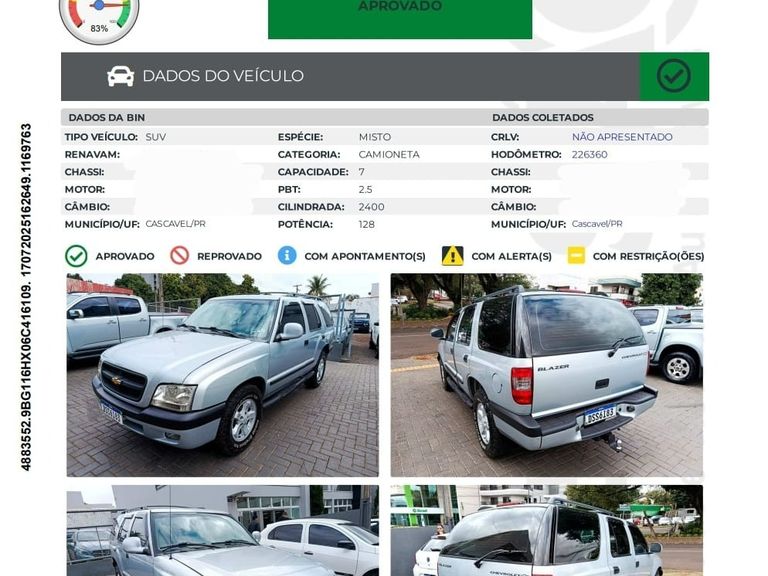 Chevrolet BLAZER ADVANTAGE 2.4 GASOLINA