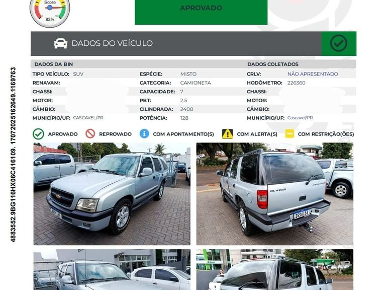 Chevrolet BLAZER ADVANTAGE 2.4 GASOLINA