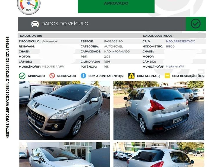 Peugeot 3008 Griffe 1.6 Turbo 16V 5p Aut.