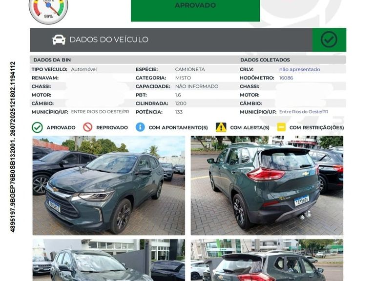 Chevrolet TRACKER Premier 1.2 Turbo 12V Flex Aut.