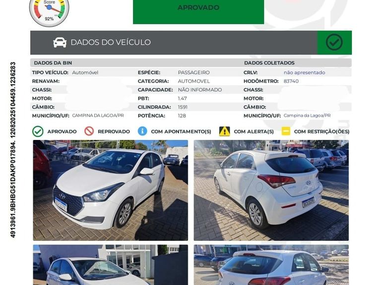 Hyundai HB20 C./C.Plus/C.Style 1.6 Flex 16V Mec.