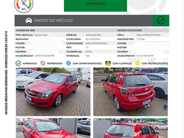 Chevrolet Vectra GT-X 2.0 MPFI 8V FlexPower Aut.