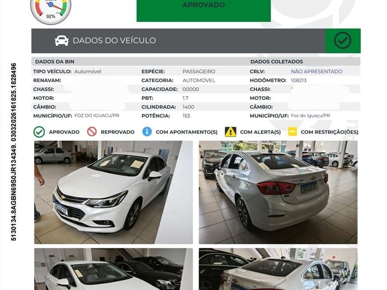 Chevrolet CRUZE LTZ 1.4 16V Turbo Flex 4p Aut.