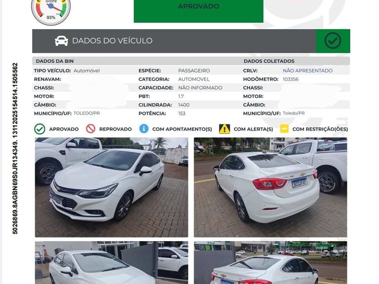 Chevrolet CRUZE LTZ 1.4 16V Turbo Flex 4p Aut.