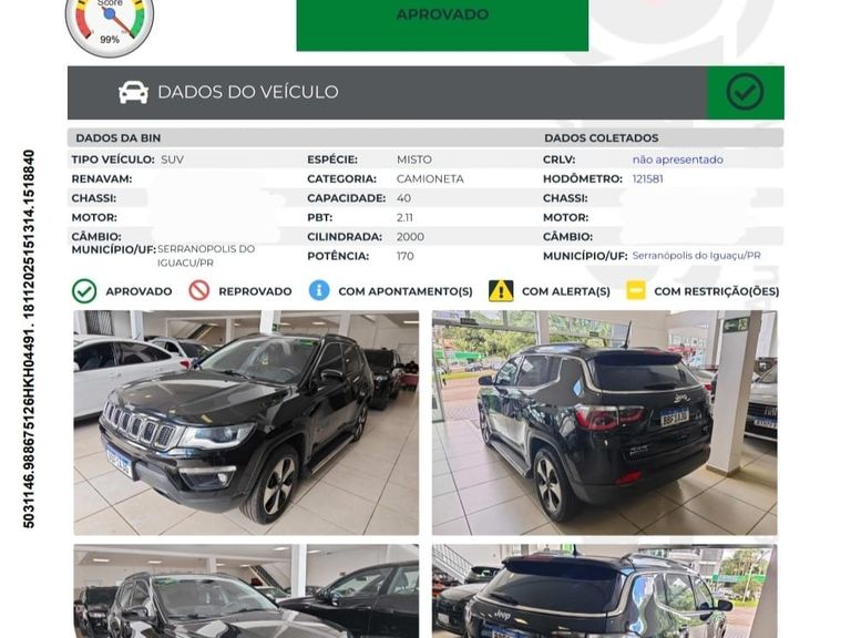 Jeep COMPASS LONGITUDE 2.0 4x4 Dies. 16V Aut.