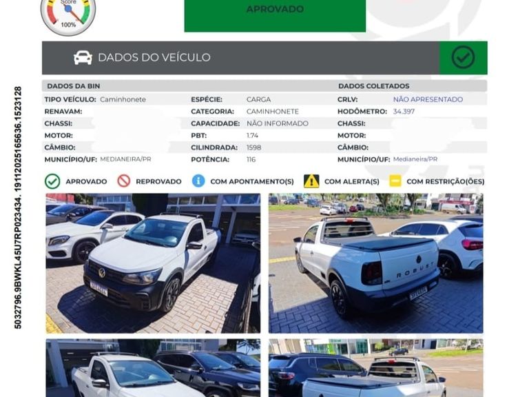 VolksWagen Saveiro Robust 1.6 Total Flex 16V 