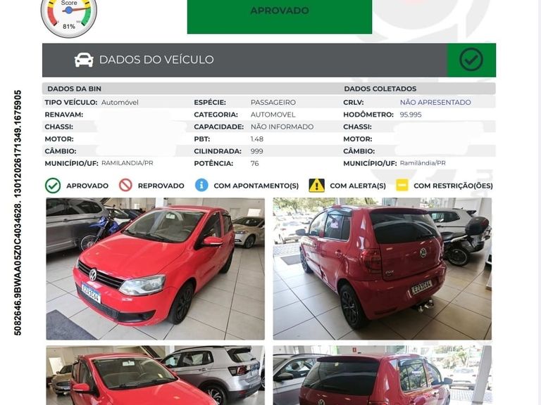 VolksWagen Fox 1.0 Mi Total Flex 8V 5p