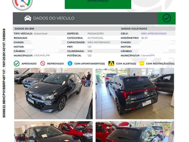 Hyundai HB20 Plat. Safety 1.0 TB Flex 12V Aut.