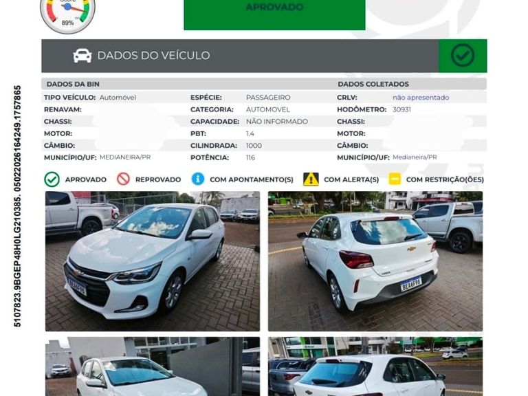 Chevrolet ONIX HATCH PREM. 1.0 12V TB Flex 5p Aut.