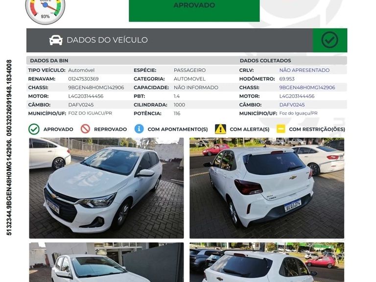 Chevrolet ONIX HATCH LTZ 1.0 12V TB Flex 5p Mec.