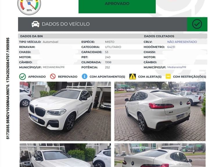 BMW X4 XDRIVE 30i M-Sport 2.0 TB 252cv Aut