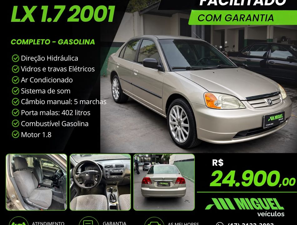 Honda Civic Sedan LX 1.7 16V 115cv Mec. 4p